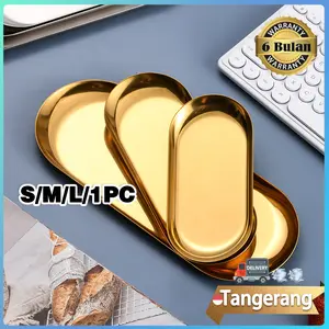 Piring Oval Gold Nampan Oval Gold Snack Tray Plate Tray Stainless Steel