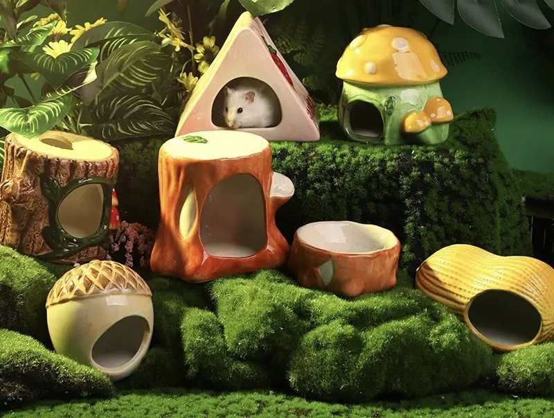nhà sứ hình quả óc chó, đậu phộng, hạch đào , gốc cây, dừa cho hamster và sóc - T3 PETS SHOP 1