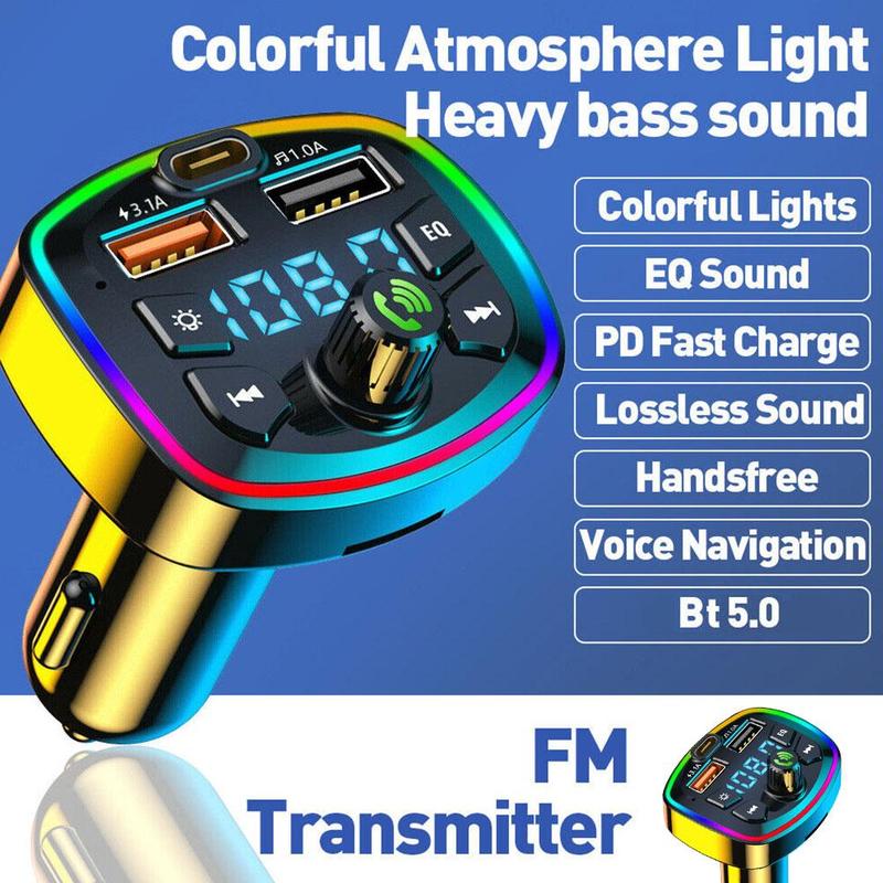 Product Introduction of Colorful Ambient Light Car MP3 Player Multifunctional Charging Fast Car N7L7 24