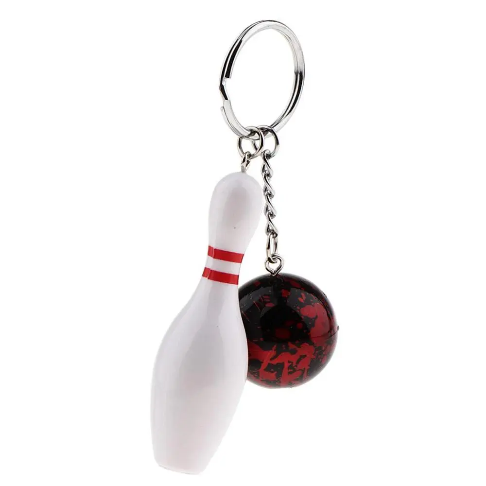 110mm Bowling Pin and Ball Metal Keychain Keyring chain Toys