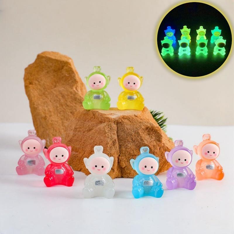 Product Introduction of Random Color Cute Cartoon Design Miniature Ornament, 10/30pcs Luminous Miniature Ornament, DIY Decoration Accessories for Home & Garden & Car 0