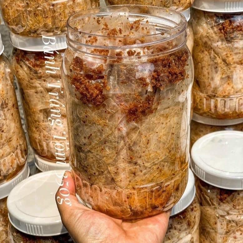 1 Hũ bánh tráng tôm khô cháy tỏi 350g
