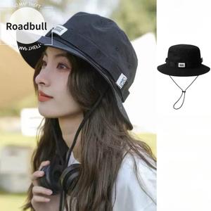ROADBULL春夏に向けてけシンプルワークウェア風日焼け防止フィッシャーマンハット,日本のスタイルレトロアウトドア釣りりり登山用ドローストリング払ういき日よけ帽子