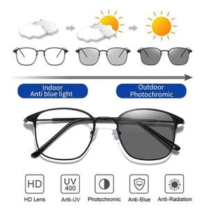 Fashion Square Photochromic Eyeglasses for Man Woman Anti Radiation Replaceable Lens Plain Glasses