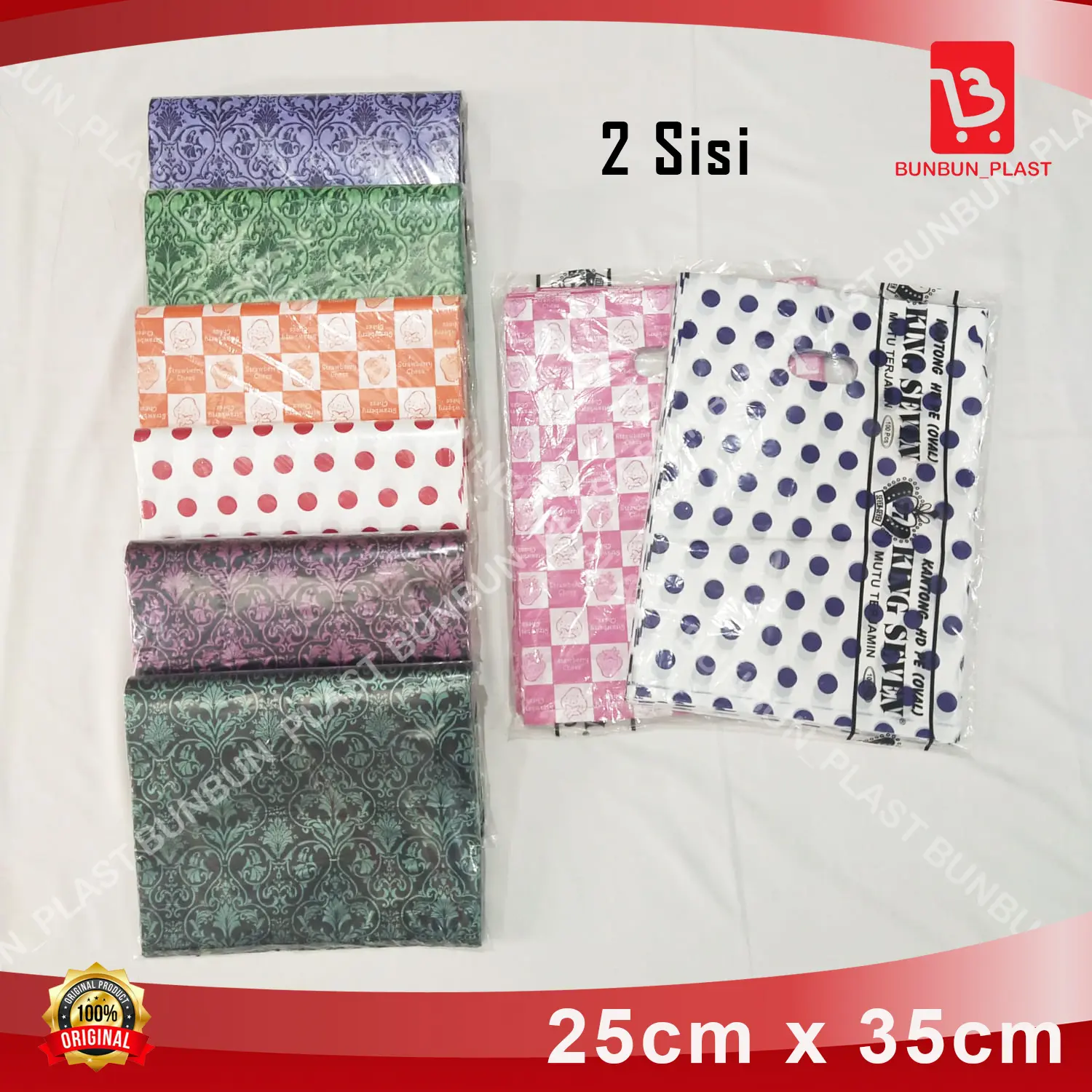 Plastik HD Pond Oval Motif 25x35/Plastik Packing Olshop-KING SEVEN MOTIF 2 SISI