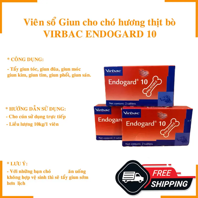 Viên Tẩy Giun Endogard Hương Thịt Bò Cho Cún 1