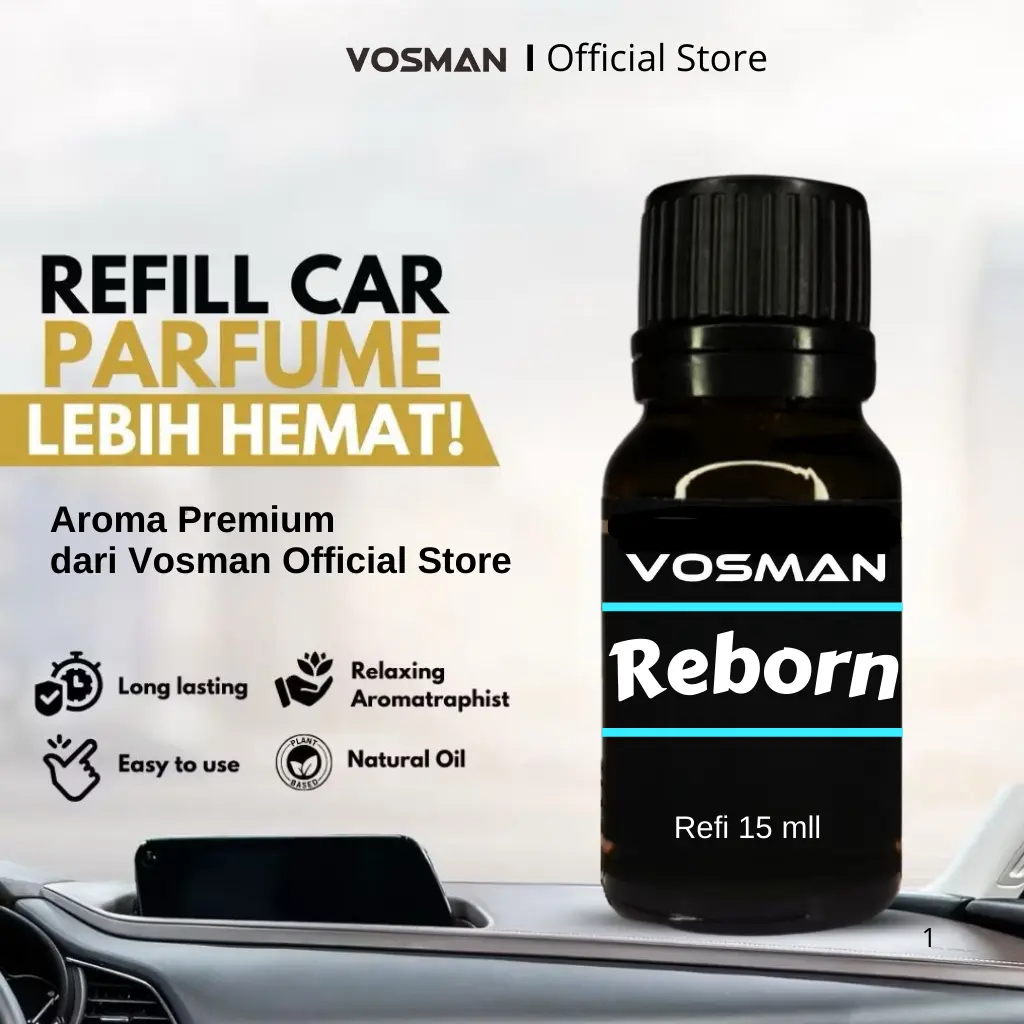(REFIL) - Vosman Parfum Mobil Anti Mual dan Ruangan Mewah Aroma Terapi 15 ml Car