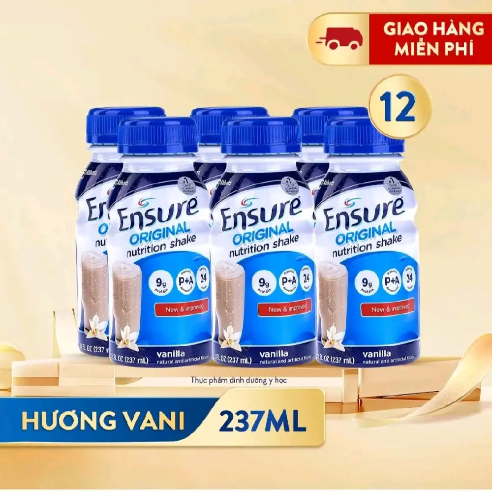 Lốc 6 chai sữa nước Ensure hương vali 237ml