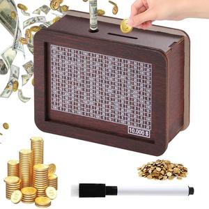 Hucha de Madera con Contador, 1 Hucha para Ahorrar Dinero, Contador de Monedas, Hucha Ahorradora de Dinero, Banco de Dinero para Niños Adultos