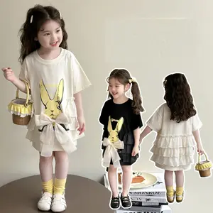 DRESS ANAK PEREMPUAN RENDA RABBIT ZOPIA PITA PIN GAUN LUCU