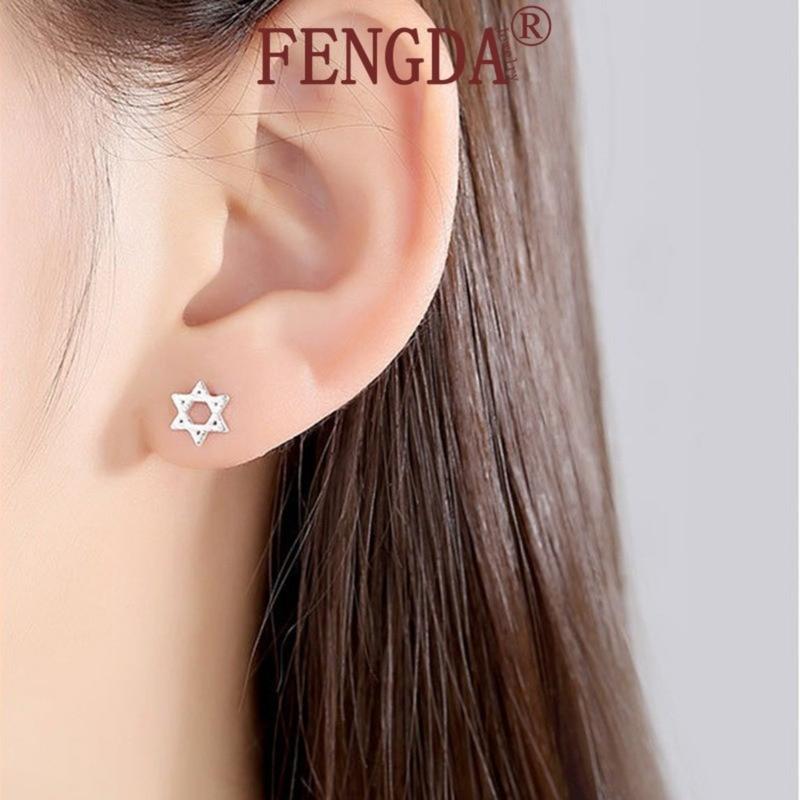 Product Introduction of Bông Tai Hình Lục Giác, Thiết Kế Hợp Xu hướng, Mạ Vàng, Dành Cho Nữ, Đơn Giản Và Rỗng, Chải, Phong Cách, [Thanh Toán Khi Nhận Hàng] 18