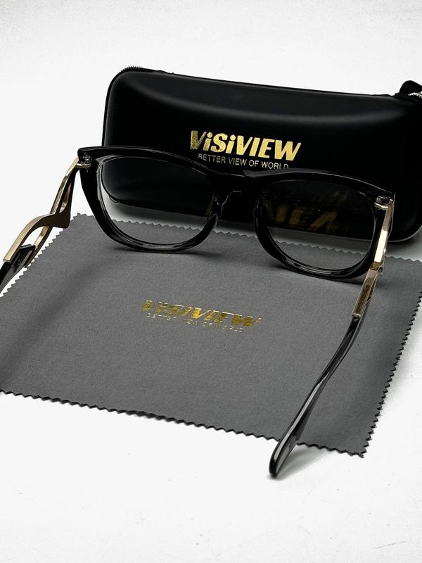 Unisex Stylish Full-frame Glasses, Square Clear Lenses Anti-blue Light Glasses, Fashion Eyewear for Work, Daily Clothing Decor, for Student Daily Use, with Zipper Glasses Box & Glasses Cloth 5