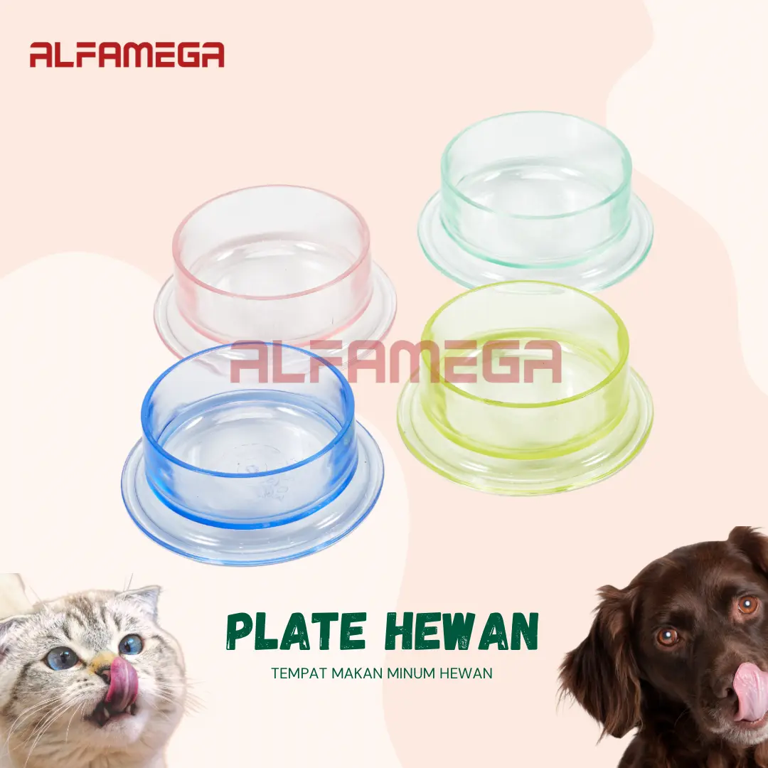 ALFAMEGA PLATE 02 - Tempat Piring Pakan Minum Makan Hamster Kucing Anjing Kelinci Pet Feeder Plate
