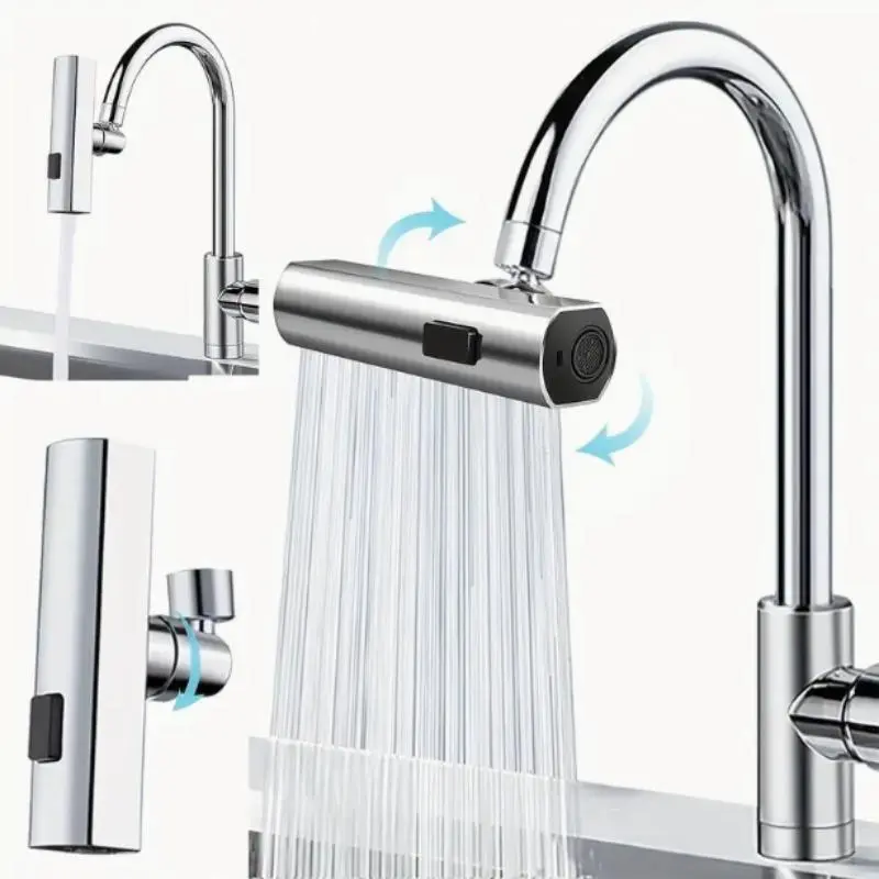 360° Rotatable Kitchen Faucet, 1 Count 3 Modes Kitchen Faucet, Modern Style Kitchen Sink Extension, Home Kitchen Accessories 0