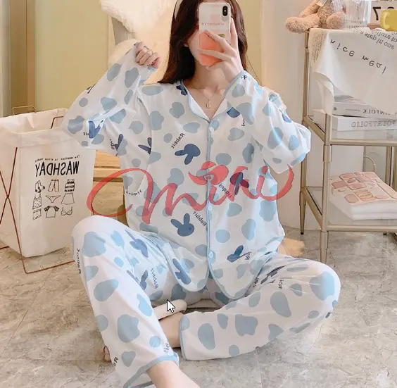 Bộ đồ bầu, sau sinh cho con bú PIJAMA CỔ TIM HÀNG MỚI 2022 5