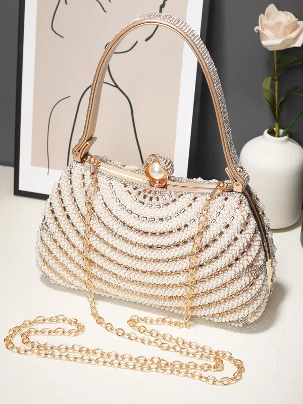 Women's Elegant Rhinestone Decorated Evening Bag, Exquisite Trendy Handbag, Fashionable Bag for Party Decoration 6