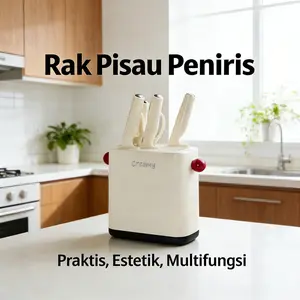 Peralatan Pemangku Kreatif: Rak Pisau Dapur Multifungsi 12 pcs, Rak Gantung Tahan Lembap 45x30 cm, Organizer Meja Modern 40x30 cm, Ventilasi Efektif, Aksesoris Minimalis untuk Gadget Dapur Kontemporer