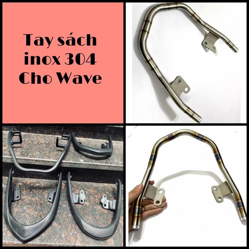 Cảng sau tay sách xách xe wave nhỏ 110 50cc 100 50 alpha rsx s110 inox Phụ Kiện Phụ Tùng