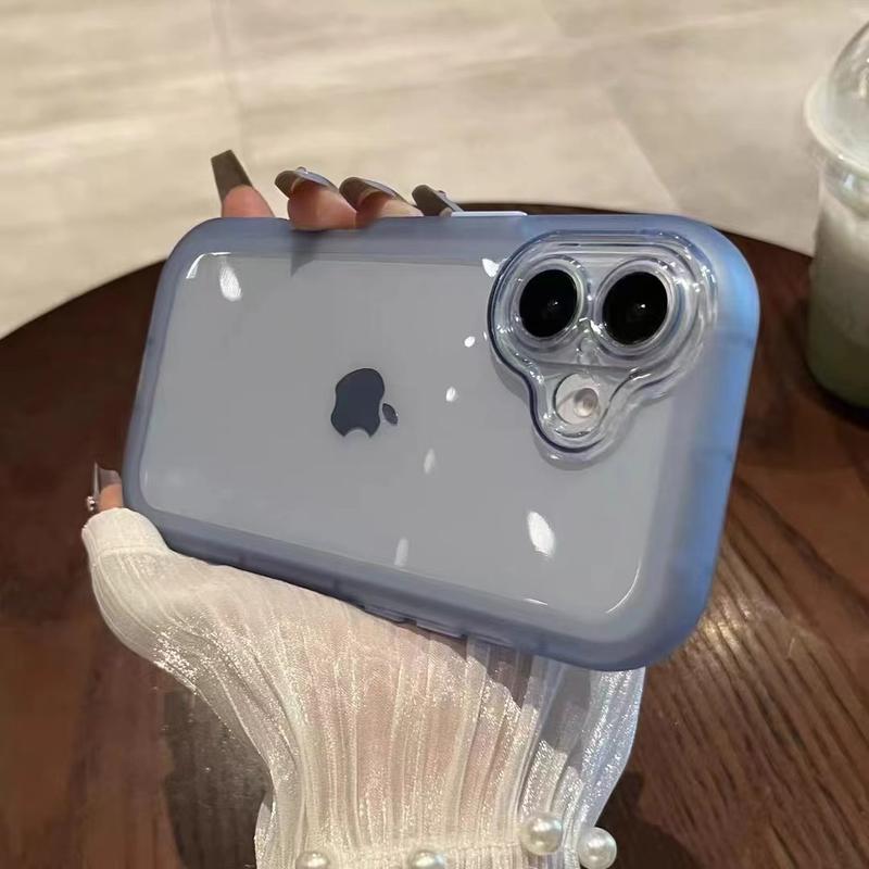 Ốp Điện Thoại Hình Bầu Dục Túi Khí Màu Vàng Trong Suốt Đơn Giản Thích Hợp Cho IPhone 17 XSmax XS X XR 7P 8P 7 8 16 Plus 15 14 13 12 11 Pro Max Ốp Chống Sốc Phong Cách Ins