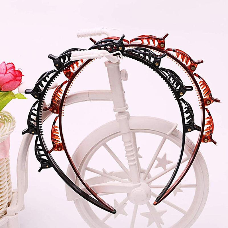 Dây Buộc Tóc Nhiều Lớp, Phổ Biến, Kẹp Nhỏ Kẹp Tóc Bện, Băng Đô Xoắn Bện Hai Lớp, Dụng Cụ Làm Tóc, Thích Hợp Cho Tóc Mái Đôi, Kẹp Tóc, Băng Đô Dệt Rỗng Nhiều Lớp, Băng Đô Kẹp Xoắn, Có Răng, Dụng Cụ Bện Cho Phụ Nữ Và Trẻ Em Gái 2
