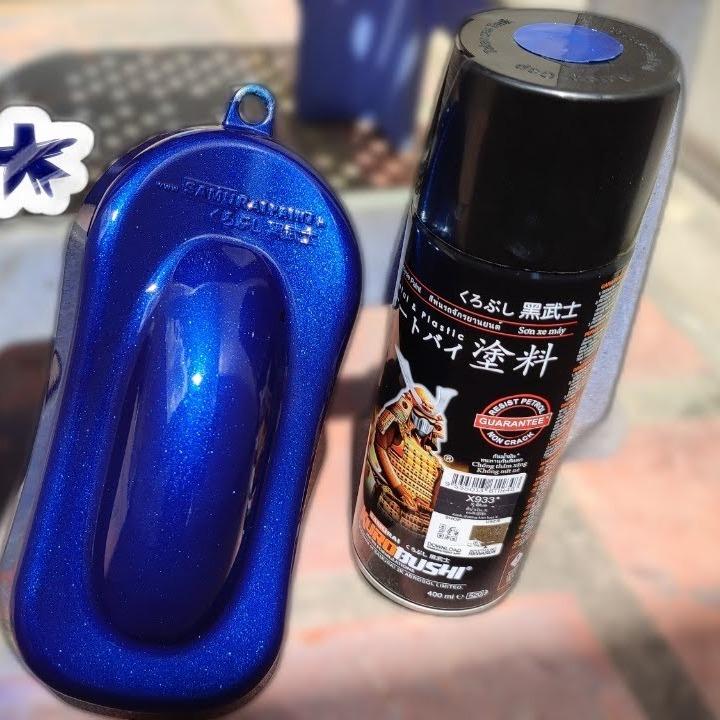 sơn xịt màu xanh dương ánh kim X933 samurai 400ml