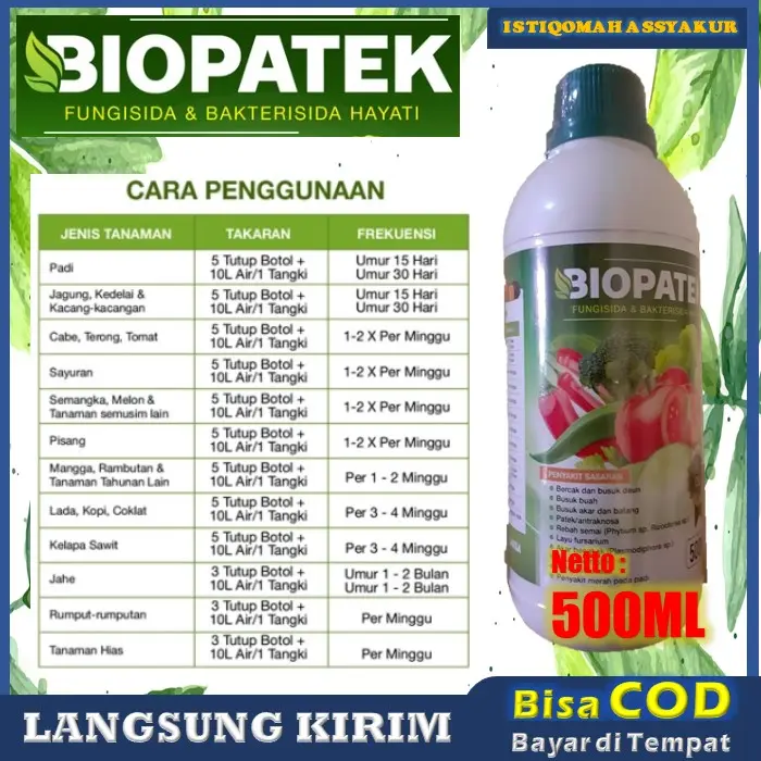(TERBARU)BIOPATEK 500ml Fungisida Atasi KUNING KERDIL PADI-obat virus kerdil padi-obat padi kerdil dan kuning-Pengendalian hama dan penyakit padi 4