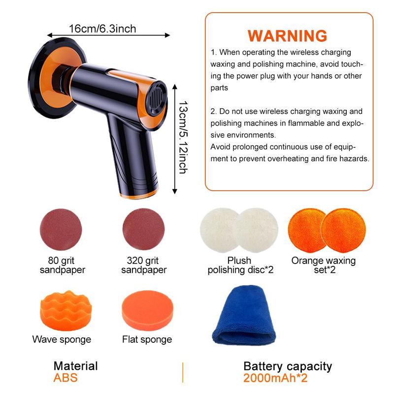 Portable Car Polisher, Rechargeable Handheld Cordless Car Polishing Machine, Car Detailing Tool for Easily Waxing and Polishing 1