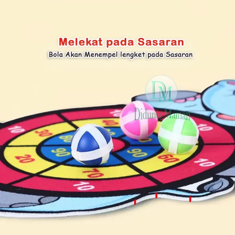Mainan Edukasi Anak Cowok Cewek Toys Dart Game Papan Gajah Lempar Bola Tempel 3