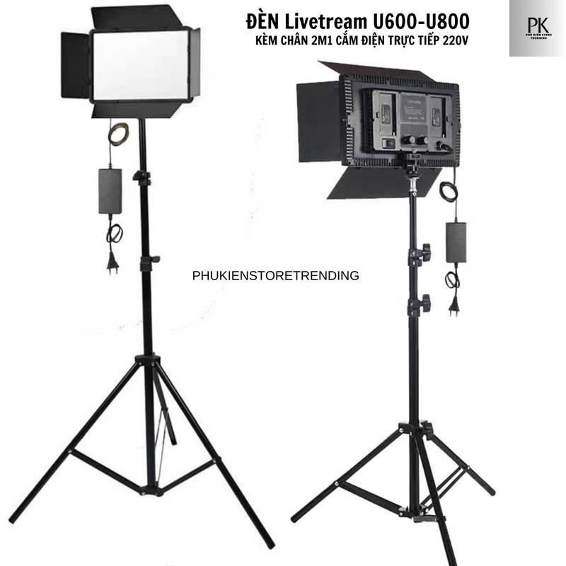  Đèn Studio LED U600 Và U800+Hỗ Trợ Chụp Ảnh Studio,Quay Phim Livestream - Kèm Chân Đèn 2m1 - Nhiệt Độ Sáng 3200K - 6500K Phụ Kiện - Kem Selfie 