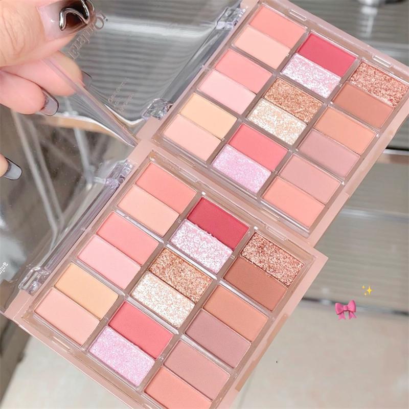Product Introduction of 18 Color Eyeshadow Palette Glitter Pearly Eyeshadow Palette Long Lasting Korean Charming Eye MakeUp Palette Cosmetics for Women Powder Silky Cocoa 26