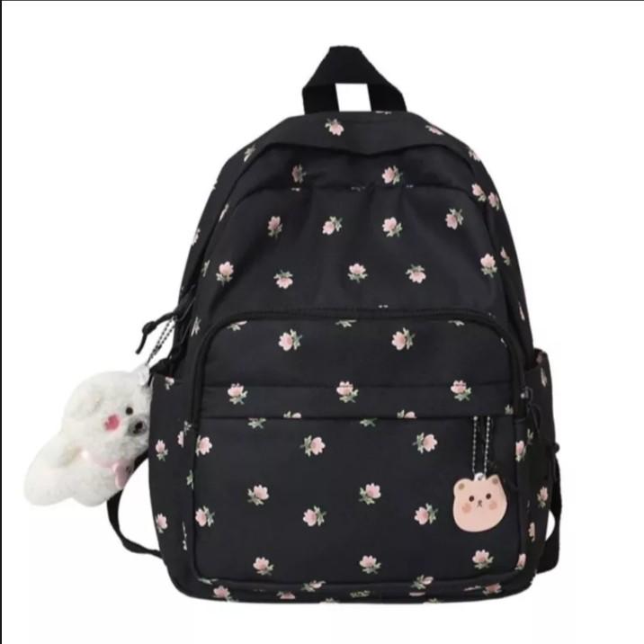 Product Introduction of NURA'Store BS- Tas Ransel motif bunga tulip terbaru perempuan tas bunga tulip korean style cewe tas ransel anak sd smp perempuan bunga Tas Punggung Fashion 3