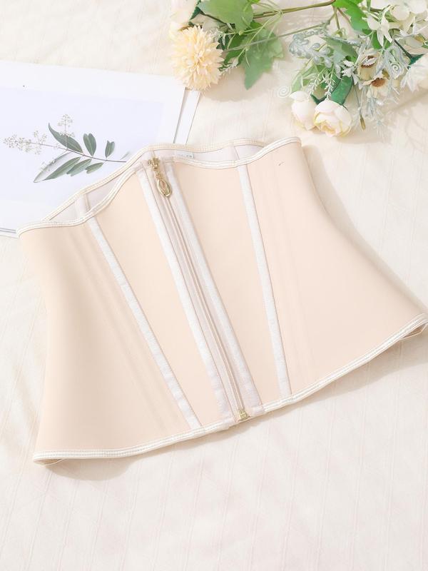 Women's Solid Color Zipper Front Waist Trainer, High Stretch Tummy Control Shaper, Waist Cincher for Women, Shapewear Belt for Daily Wear, Shape Clothing 4