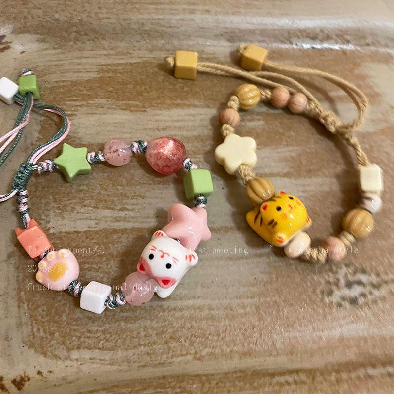 【vòng tay cho bé gái 】Công viên vui chơi cho trẻ em, vòng tay đính cườm mèo dễ thương, dành cho bé gái, vòng tay Kéo Mới 2024, vòng tay bạn gái, dễ phối đồ, được khen ngợi bởi 5743 người 2