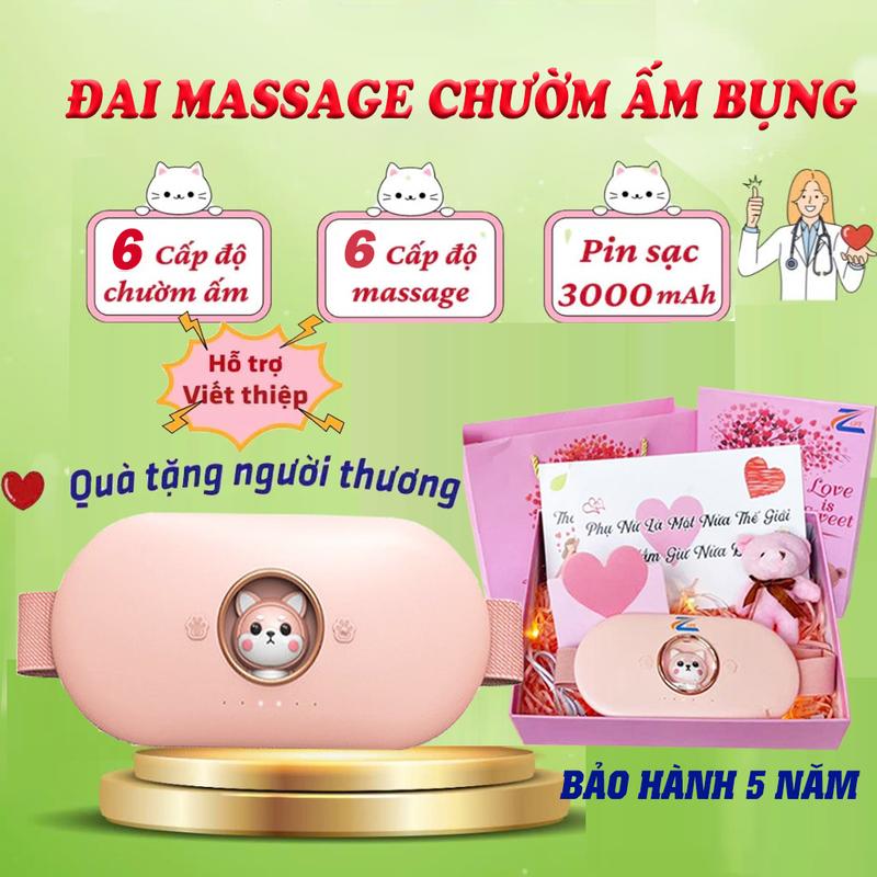 Đai chườm nóng bụng, máy massage bụng  máy chườm ấm bụng cho phụ nữ 6 mức độ nóng khi đến kì, món quà ý nghĩa cho người thương dai