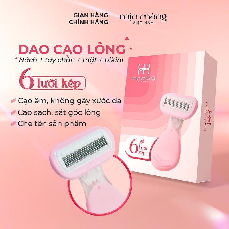 Dao Cạo Lông Vùng Kín Nách Bikini và Tay Chân Với 6 Lưỡi Kép Siêu Sạch MỊN MÀNG Hàng Chính Hãng