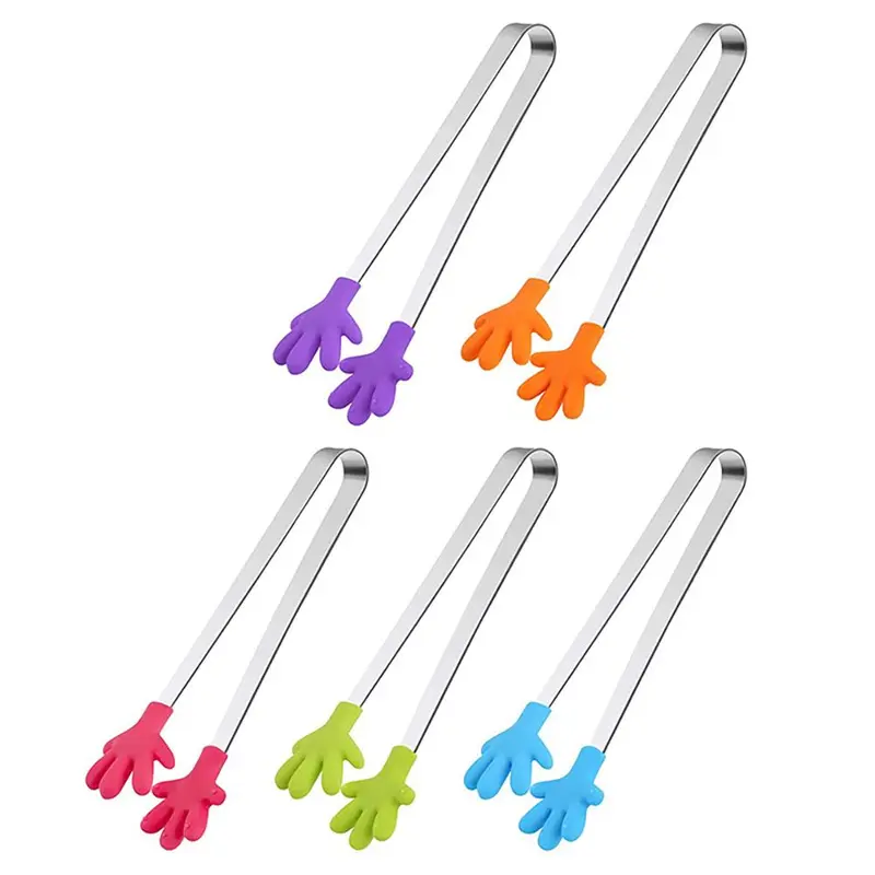 Silicone Mini Tongs (1 Piece), 5in Hand-shape Food Tongs for Ice Cube, Sugar Tongs, Kids Tongs for Serving Food, Household Kitchen Products, Kitchen Utensils, Kitchen Gadgets 4
