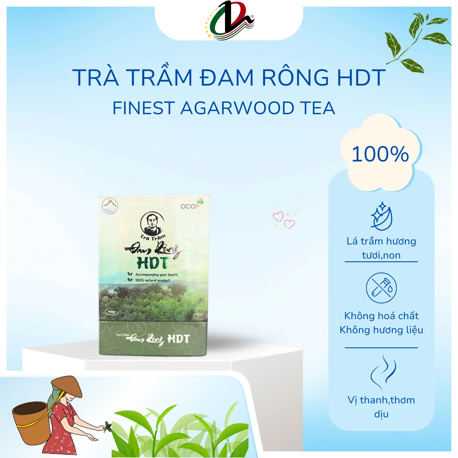 Trà trầm hương loại đặc biệt được làm từ lá của cây gió bầu đang sinh trầm nhiều công dụng tốt cho sức khỏe ,thư giãn dể ngủ. Tea Chè