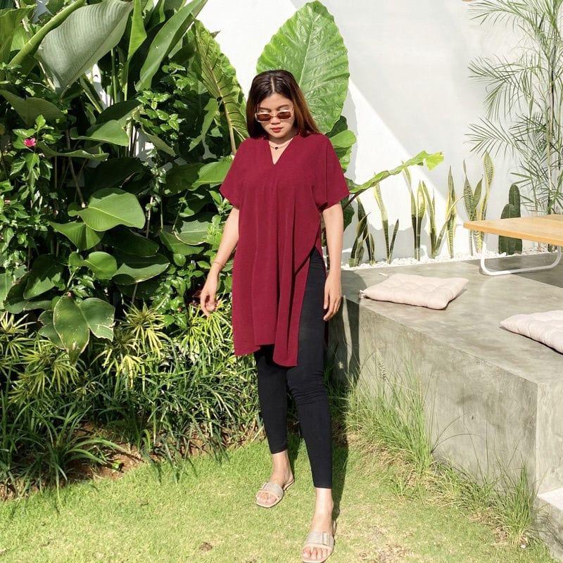 LONG TOP SQUARE CRINKEL AIRPLOW LONG TOP ATASAN WANITA 1