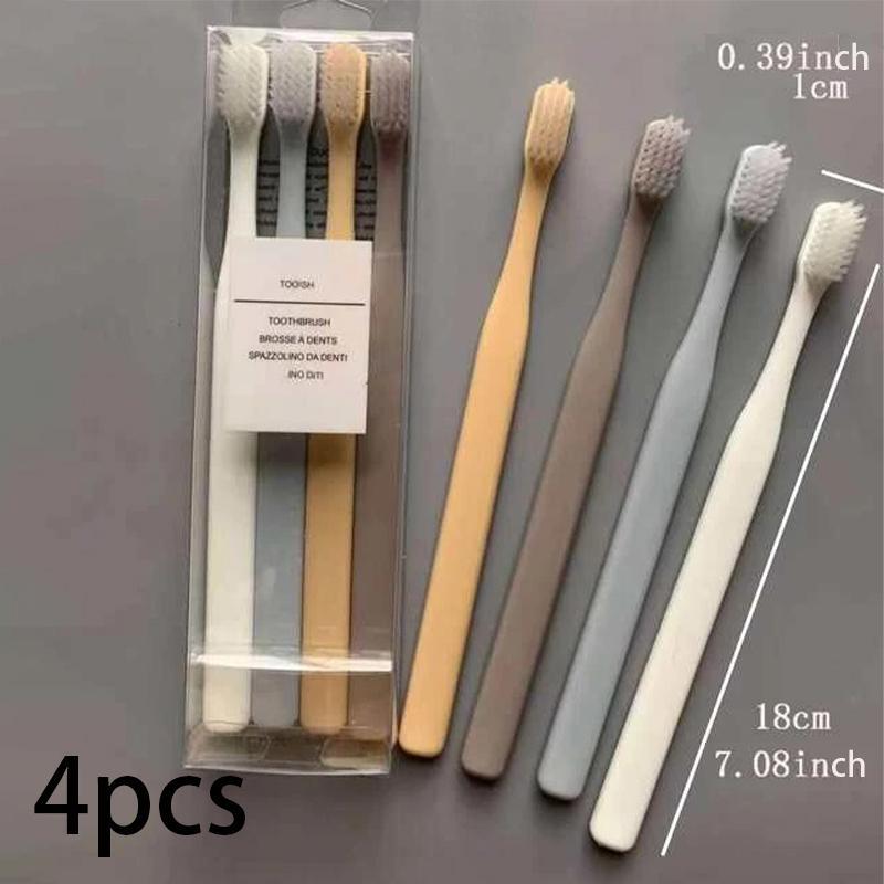 Macaron Soft Toothbrush, 4 Counts Comfortable Family Superfine Soft Toothbrush, Hygiene Products, Manual Toothbrush Set 2