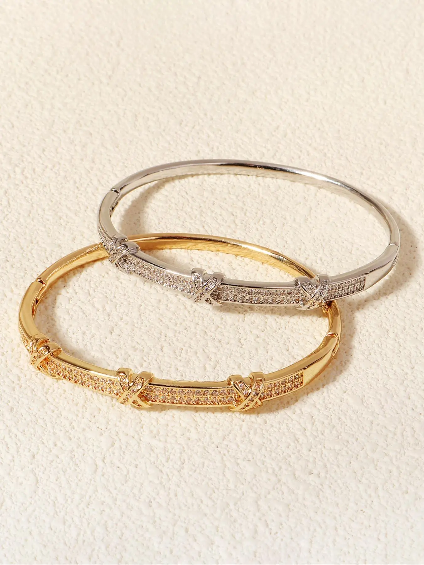 Elegant Artificial Zircon Decorated Bangle Bracelet, Fashion Jewelry for Party, Daily Clothing Decor, Trendy All-match & Exquisite Jewelry for Birthday Gift
