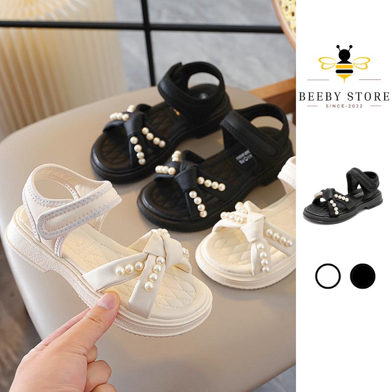  Sandal Quai Đính Ngọc Cho Bé Phong Cách Tiểu Thư Công Chúa Dép Sandal Cho Bé Gái 2 Màu Trắng Đen Dễ Lên Đồ  XD-765  
