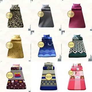 Sprei saja tanpa sarung bantal dan sarung guling ukuran 90x200x15, 120x200x15