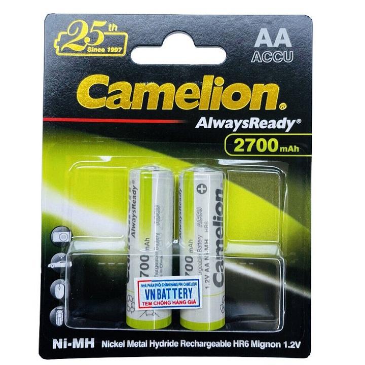 Pin sạc AA Camelion AlwaysReady 2700mAh - Vỉ 2 viên HÀNG CHÍNH HÃNG