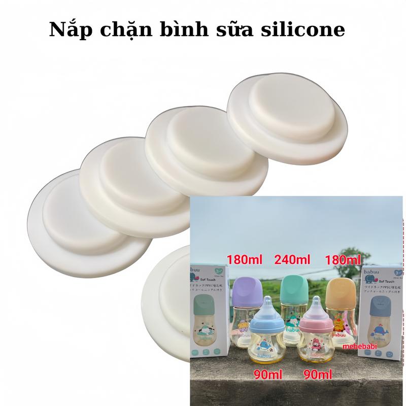 Nắp Chặn Bình Trữ Sữa Cổ Rộng Babuu Baby 90ml/180ml/240ml Tặng Kèm Bình - Chất Liệu Nhựa PPSU An Toàn