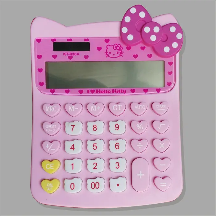 Kalkulator HELLO KITTY KT 838 - Kalkulator 12 Digit - Kalkulator Anak Unik Lucu Pink 2