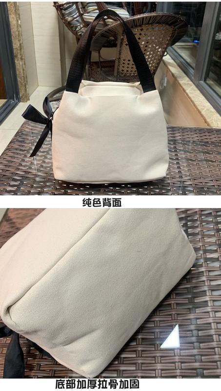 Product Introduction of [Smiggle lunch bag]Simple Solid Color Lunch Box Bag Lunch Bag Work Hand Cloth Suitcase Handbag Classic Style Cosmetics Storage Bag Small Lunch Bag 6