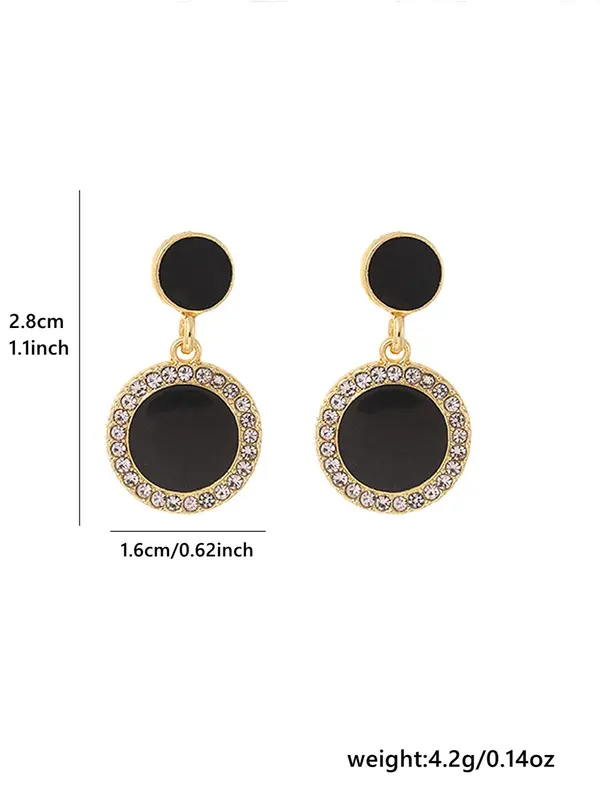 Rhinestone Decorated Dangle Earrings, 1 Pair Elegant Jewelry for Women for Party, Daily Clothing Decor, Trendy All-match & Exquisite Jewelry for Birthday Gift 1