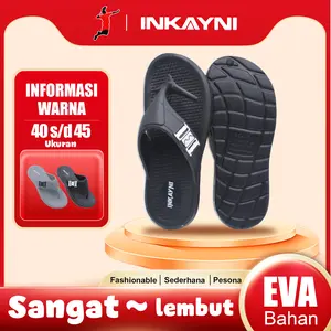 INkayni sandal pria jepit terbaru 2026 Sandal Pria EVA tebal Karet elastis Empuk Anti-selip Size size 40-45 Flip Flop Tahan Lama anti Abu Nyaman Lentur sandal pria harian Ideal untuk Liburan & Aktivitas Sehari-hari