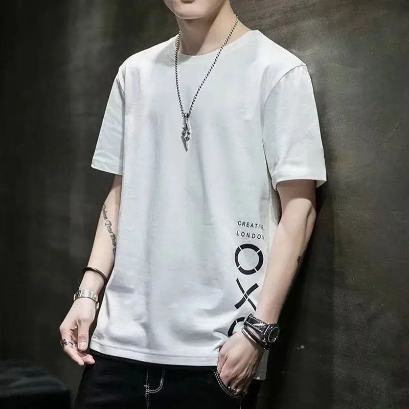 Casual men's loose plus size short sleeve t-shirt