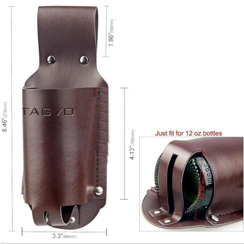 PU Leather Water Bottle Holder, Waterproof Waist Bottle Holder, Creative Waist Bag for Travel Outdoor & Backyard Use, Drinkware 1